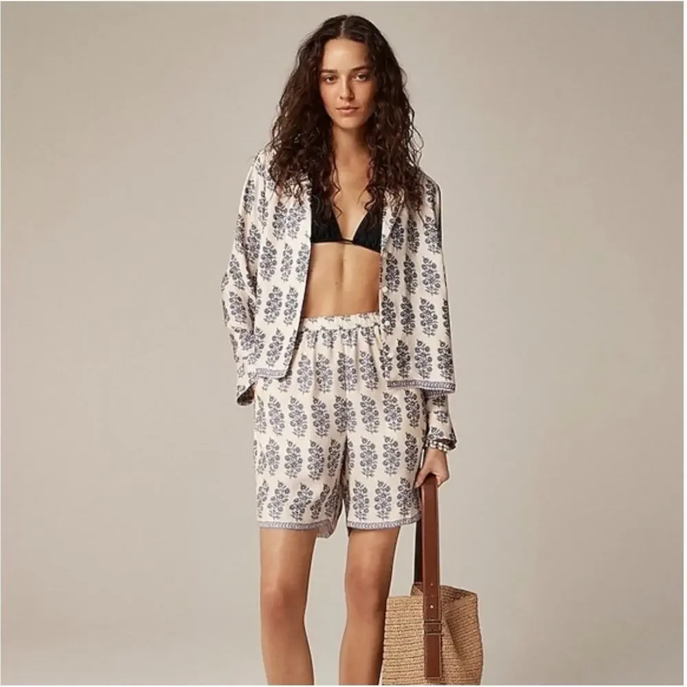 NWT J Crew Stratus Shorts XXS 2XS Purple Lilac Print CK095 J.Crew Floral Resort